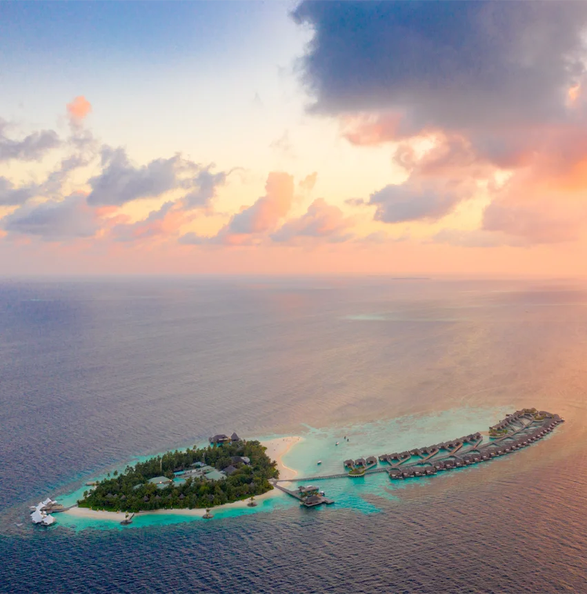 bird's-eye view of an island 