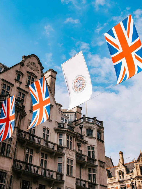 king charles coronation flags in london