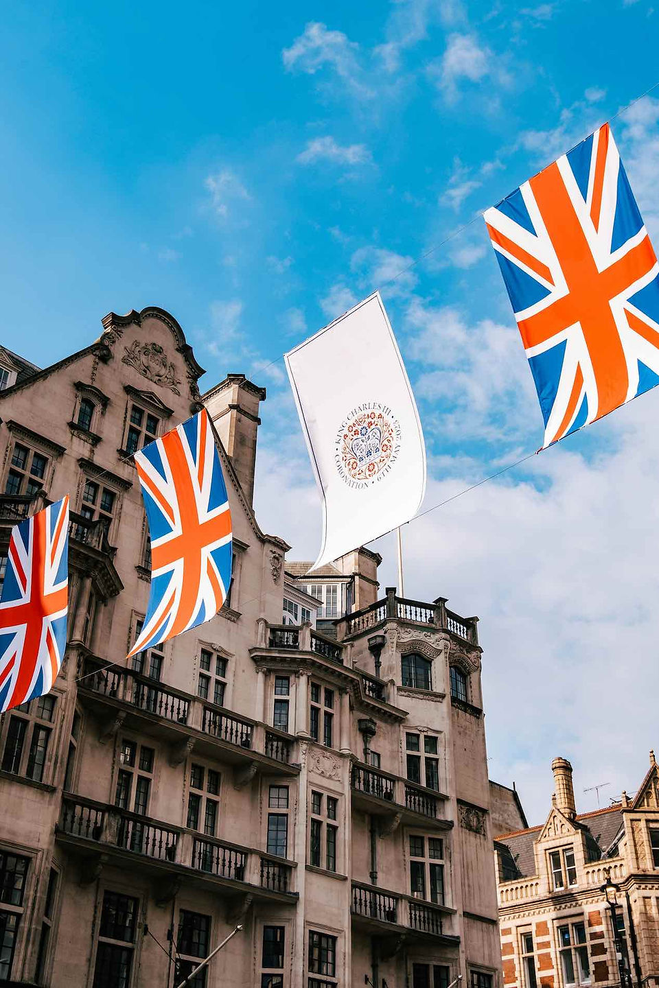 king charles coronation flags in london