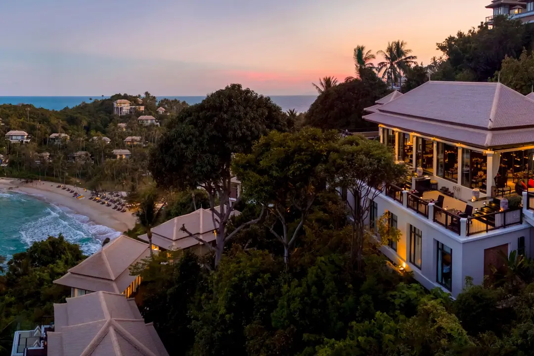 Saffron restaurant in koh samui at sunset