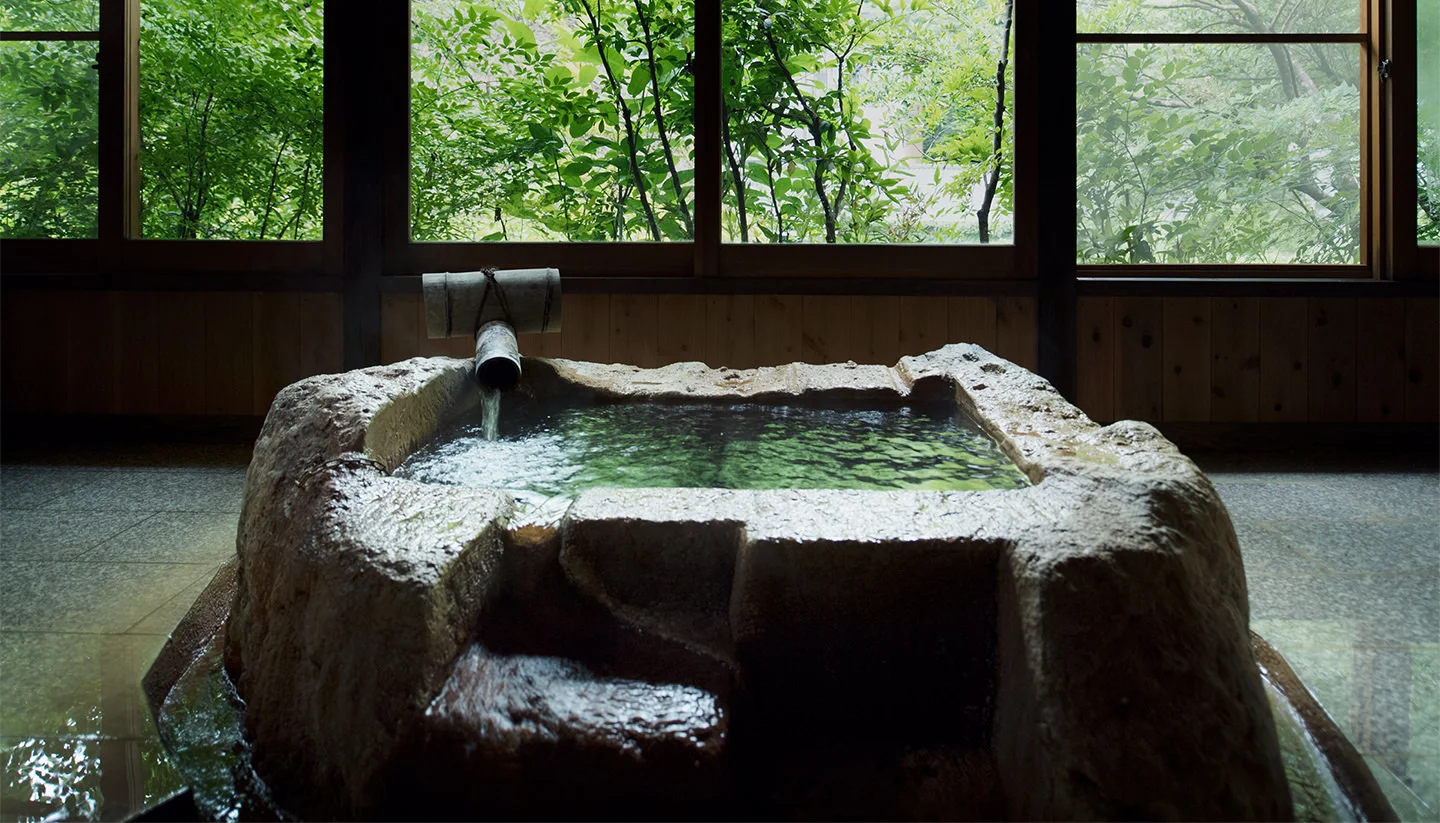 onsen made from stone at Wasure no sato GAJOEN 