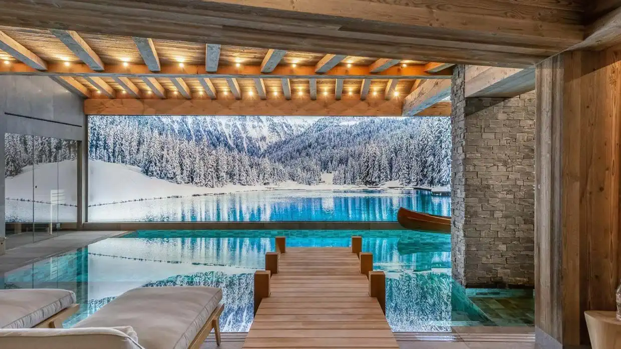 An indoor swimming pool