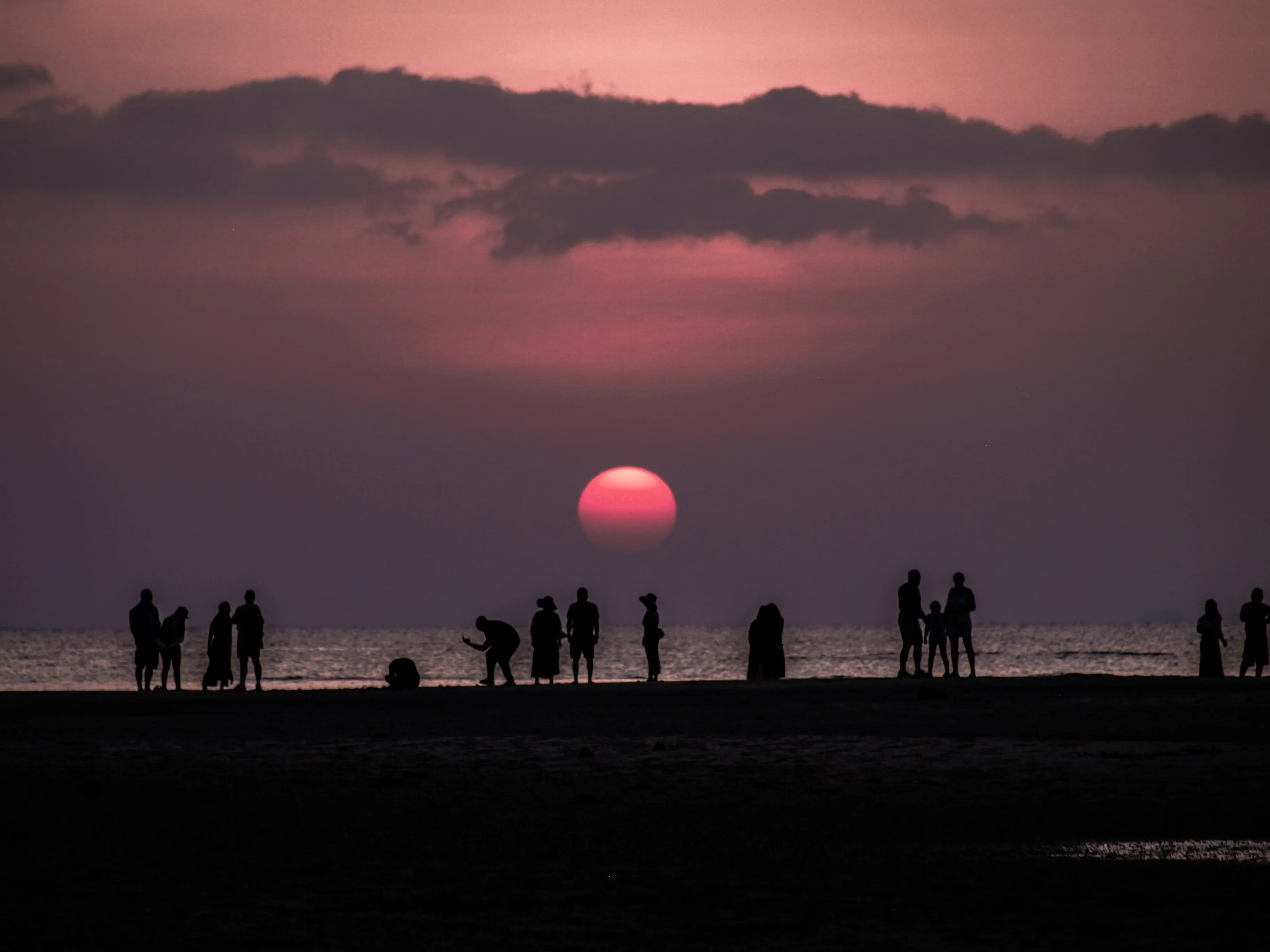 sunset on beach in koh samui 