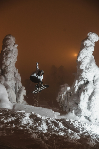 snowboarding at Ruka, Finland