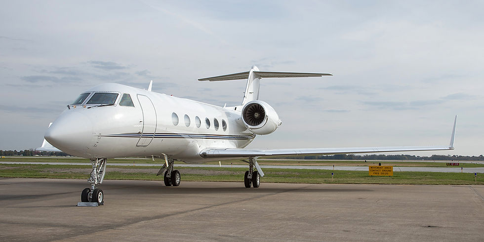 Gulfstream IV private jet on runway