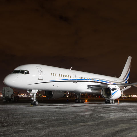 private jet on runway