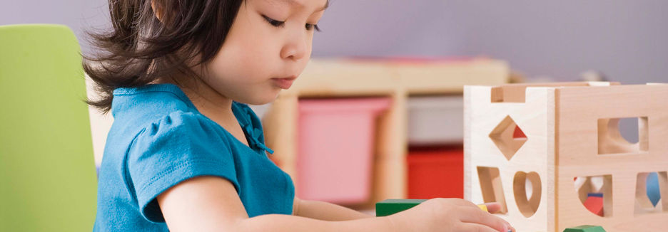 Child playing with blocks