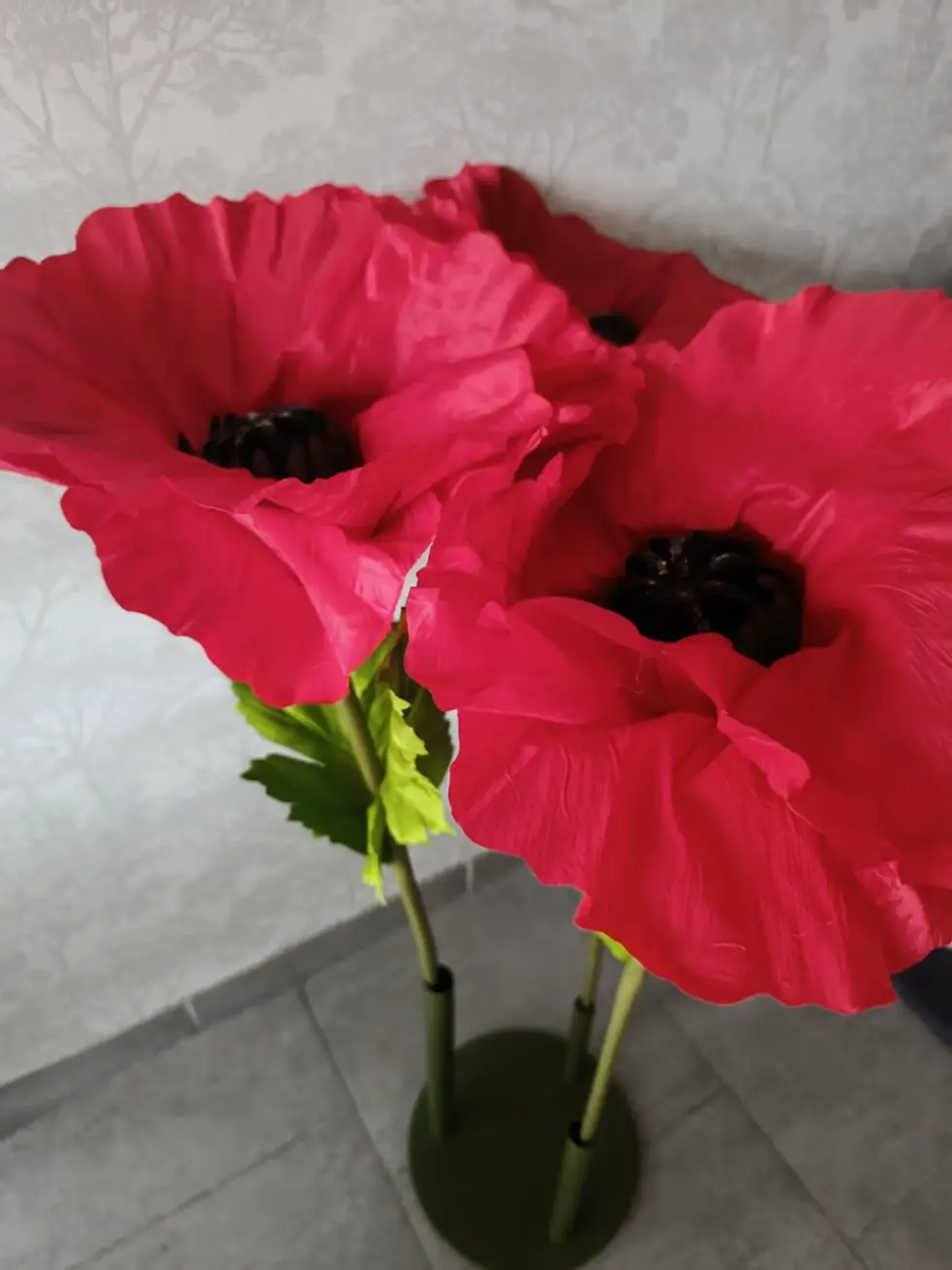 Coquelicots XXL sur socle 