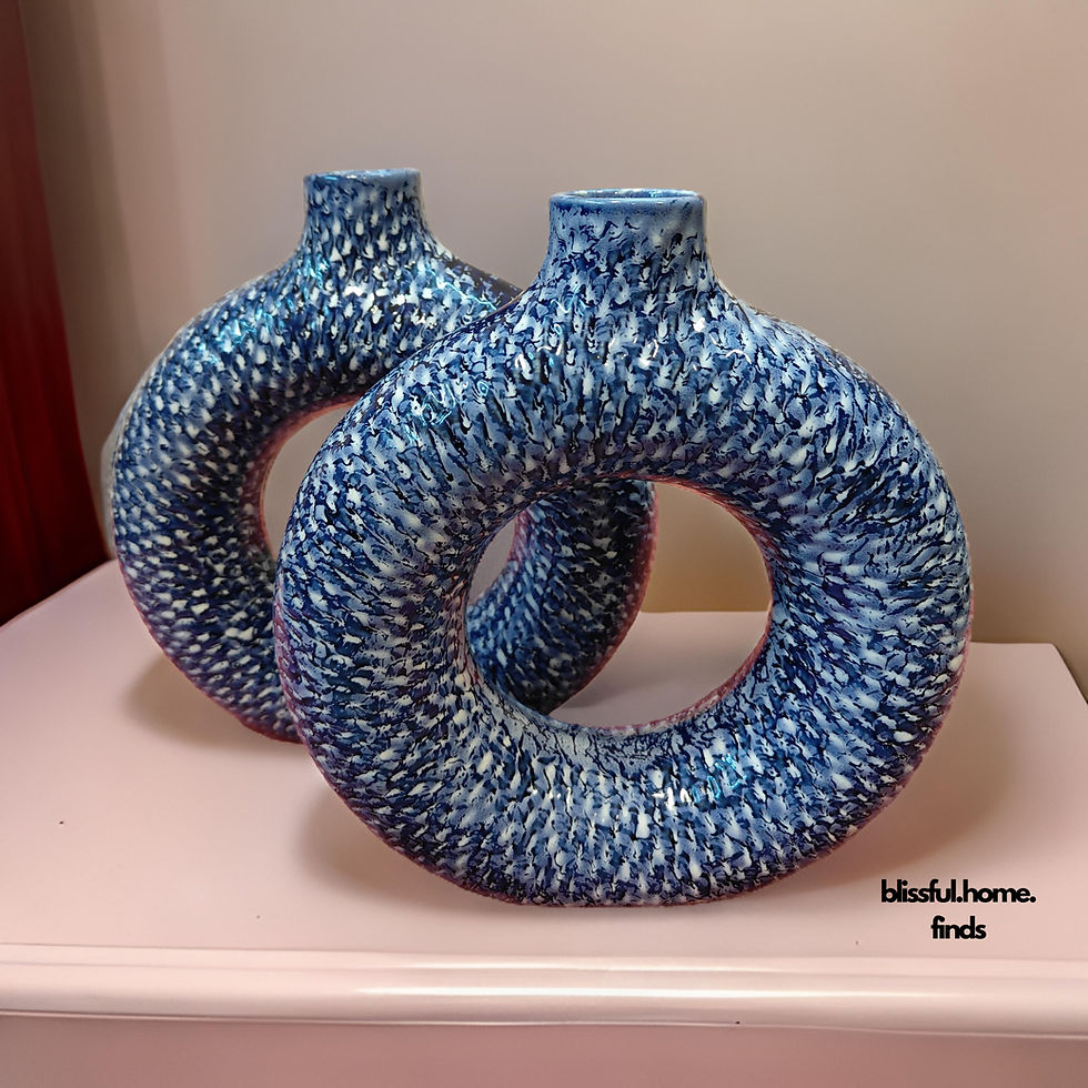 Blue design Donut Vases ( pair )