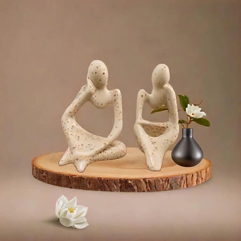 Thinking statue pair