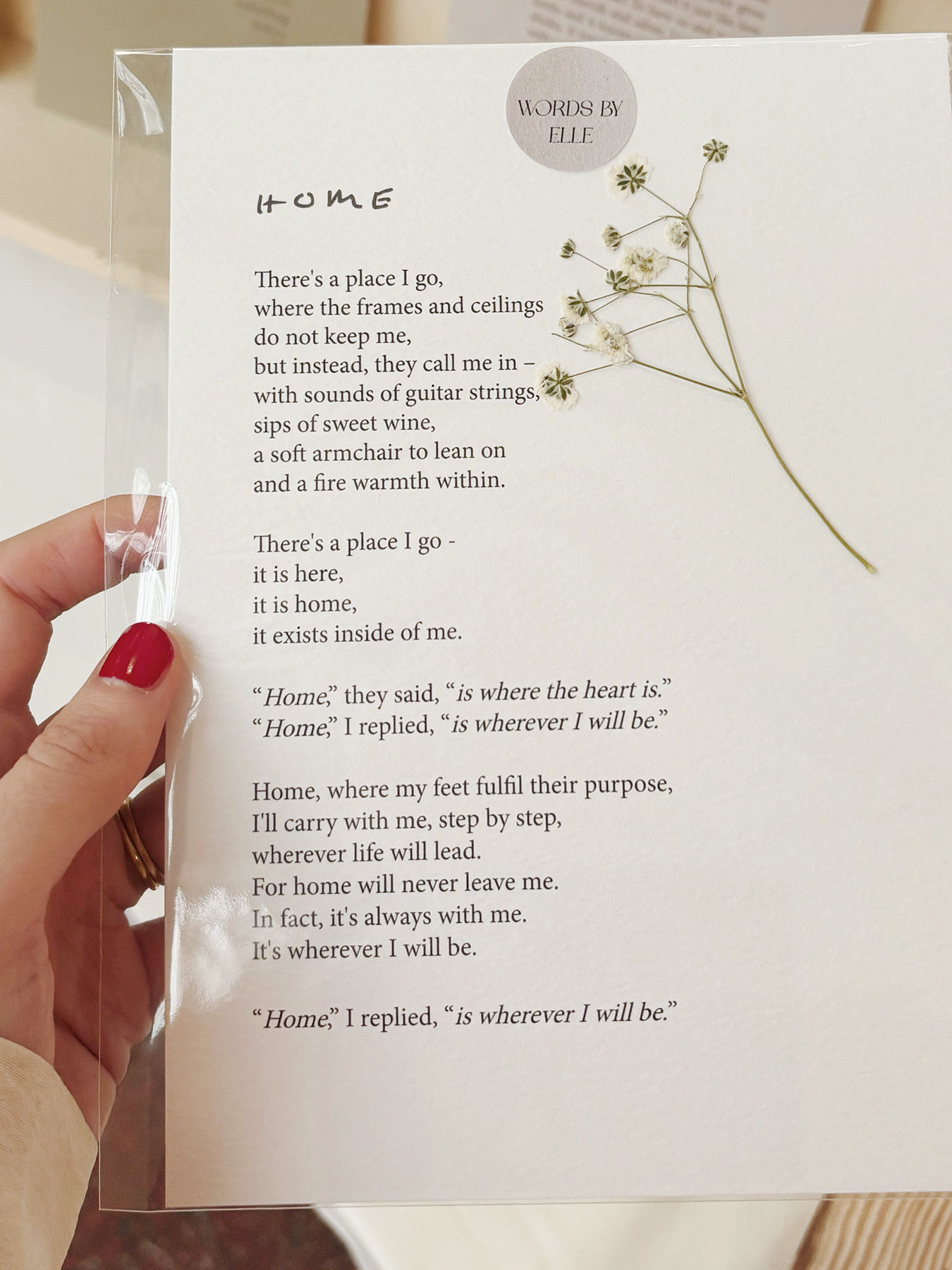 Home – A5 Print | Words by Elle