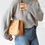 Thumbnail: SERENE Cork Shoulder Bag - Gold Flecked Natural | Alter London