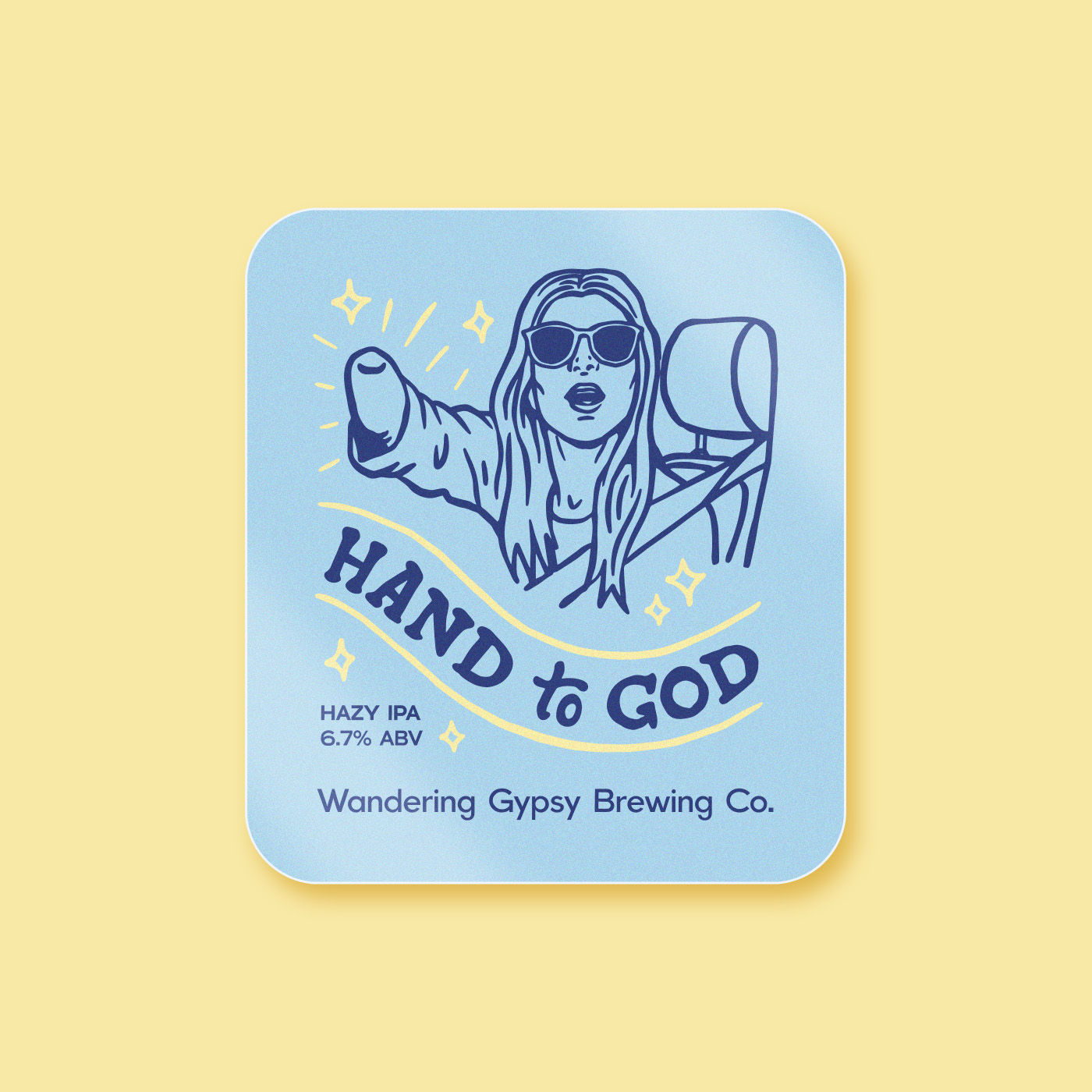 Hand to God Hazy IPA Sticker to benefit Lucky Fin Project