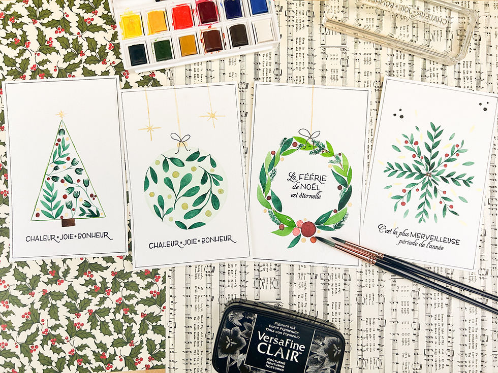 Aquarelle - Carte de Noël