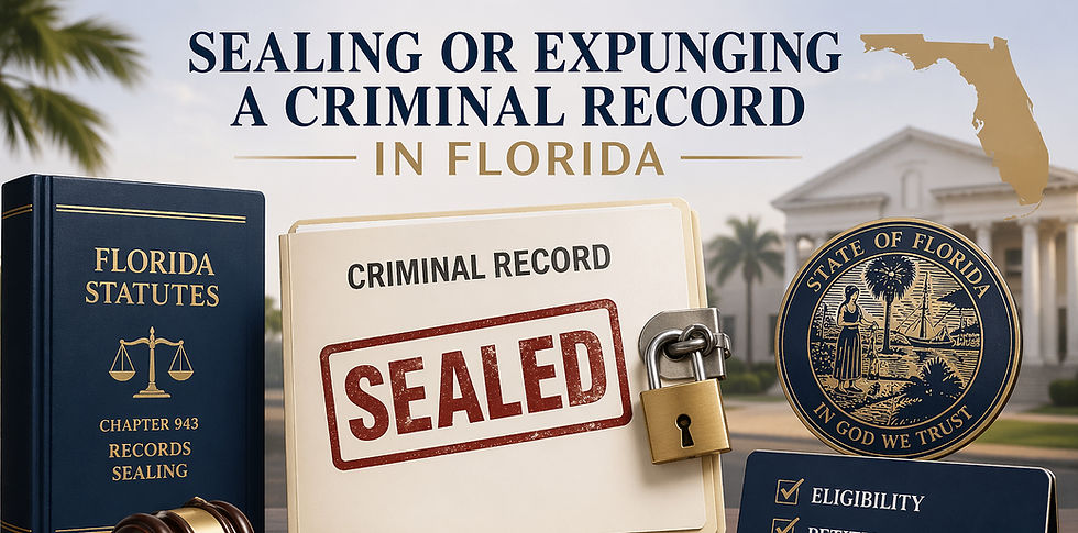 Sealing or Expunging Criminal Record in Florida