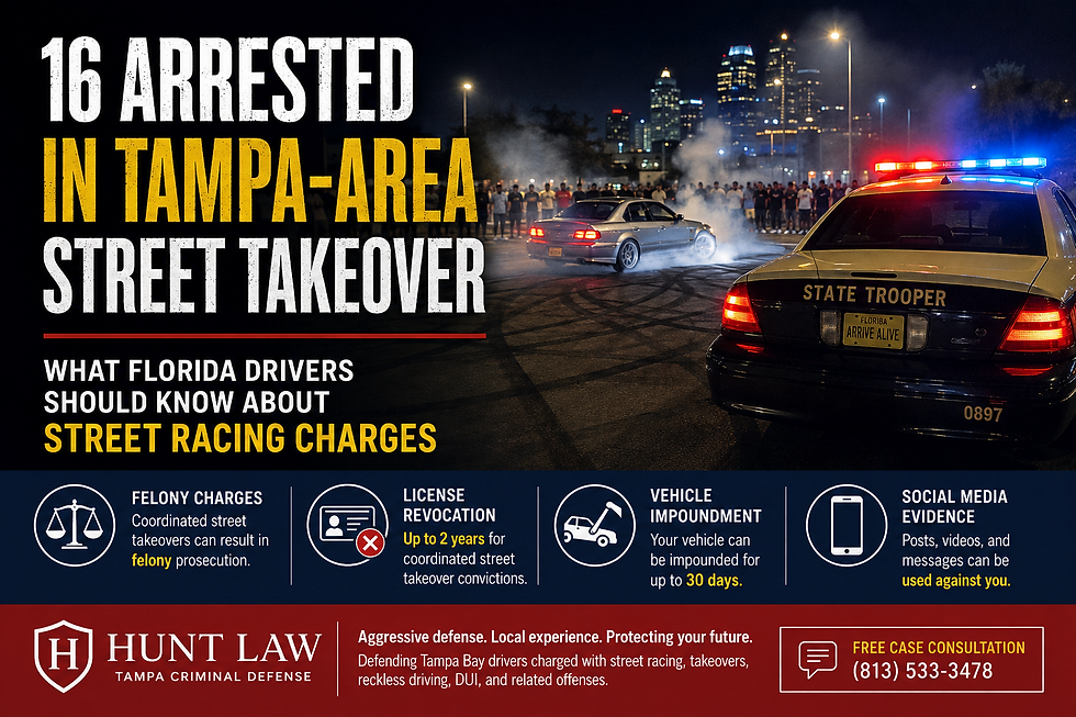 16 arrested in tampa-area street takeover