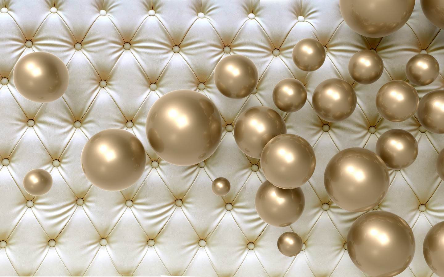 Golden balls on a light background