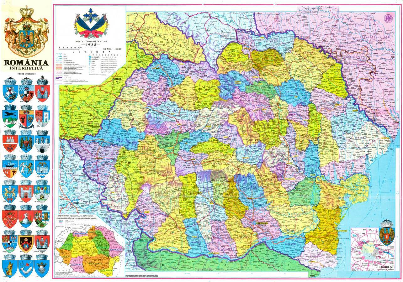 Политическая карта в разноцветных тонах.