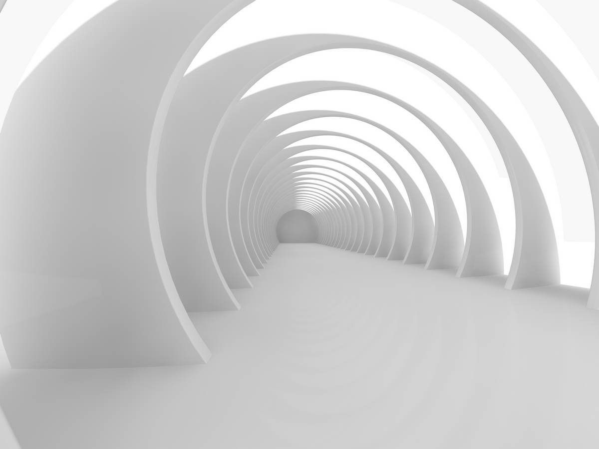 Tunel alb cu mai multe arcade