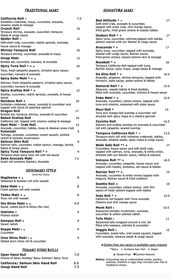 sabi お客ページ Menu | Wabi Sabi Sushi Bar & Restaurant | Seattle
