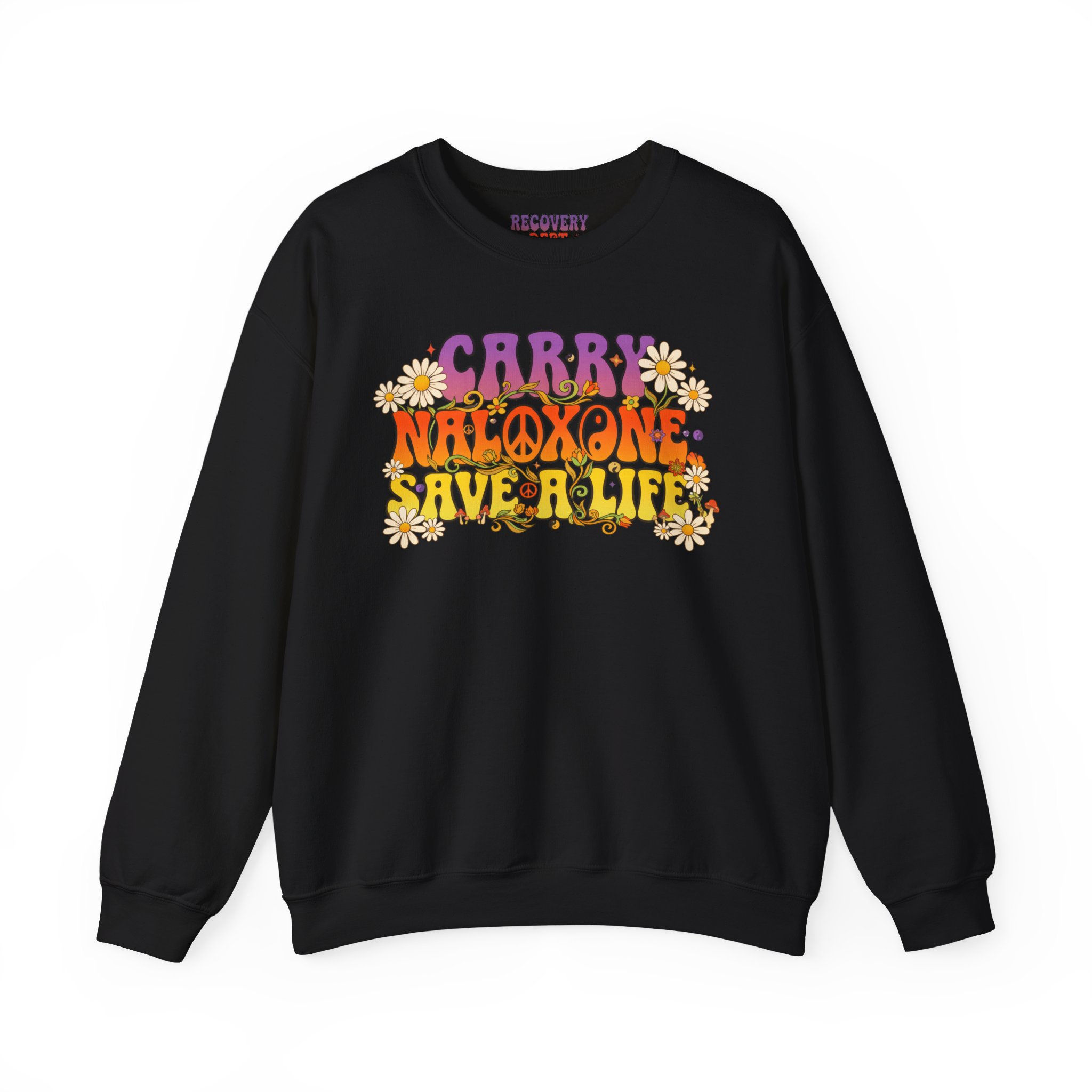 Carry Naloxone Flower Child Crewneck Sweatshirt