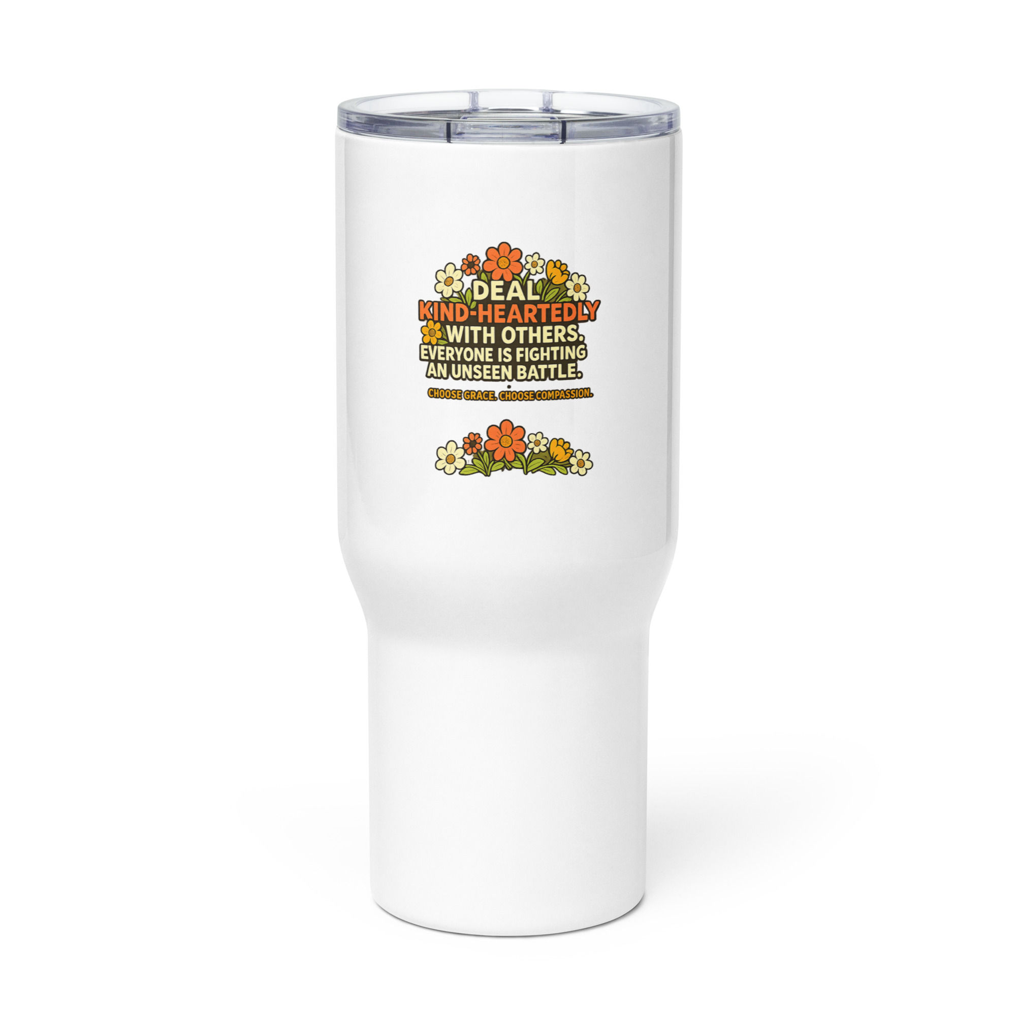 Travel mug with a handle