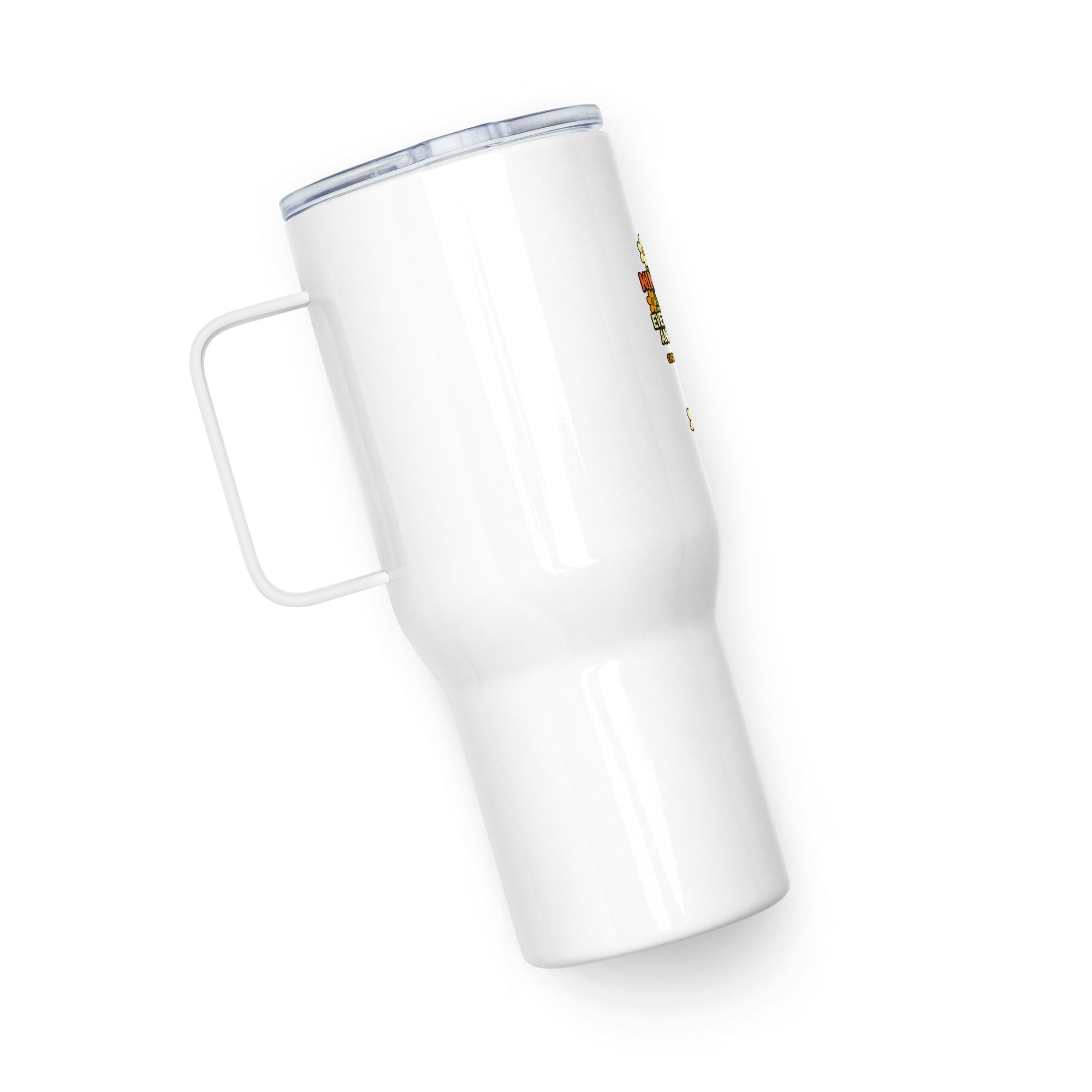 Travel mug with a handle