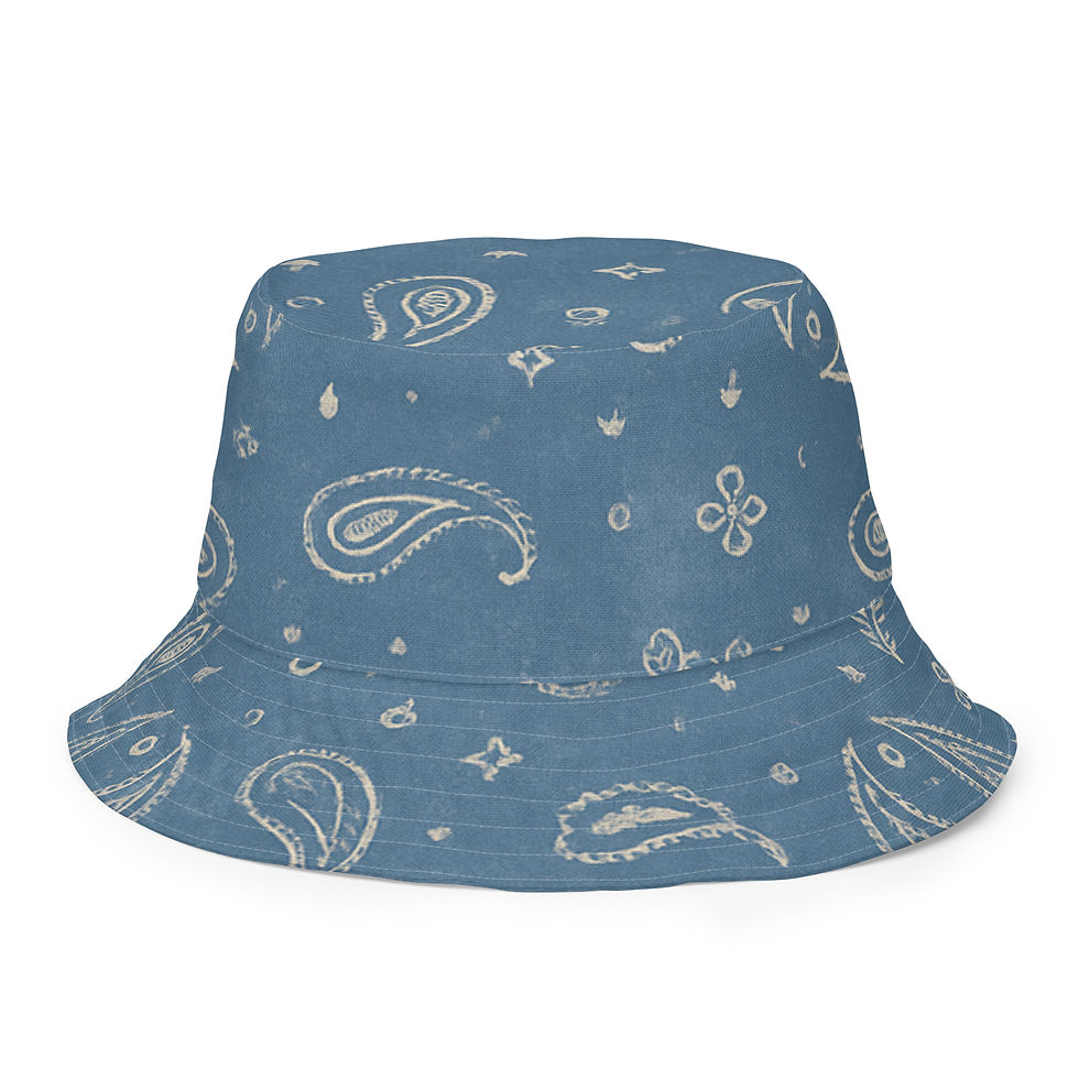 Thumbnail: Denim paisley bucket hat 