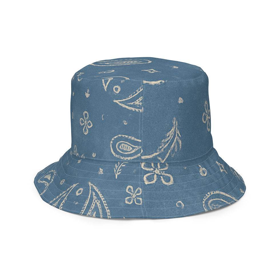 Thumbnail: Denim paisley bucket hat 