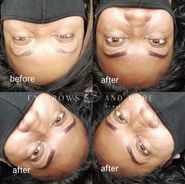 Ombre tattoo and before and after