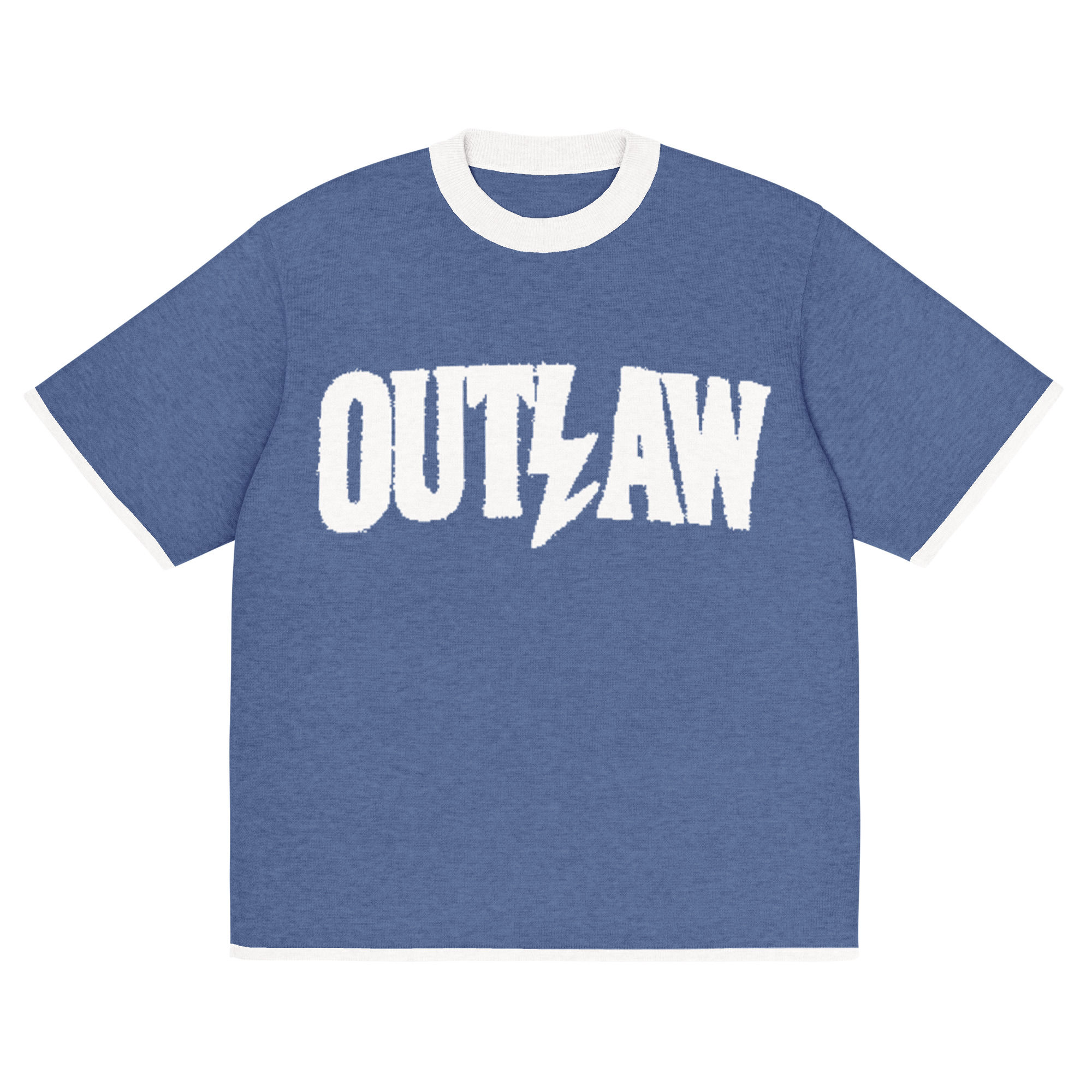 Outlaw Ringer Knitted tee Denim 
