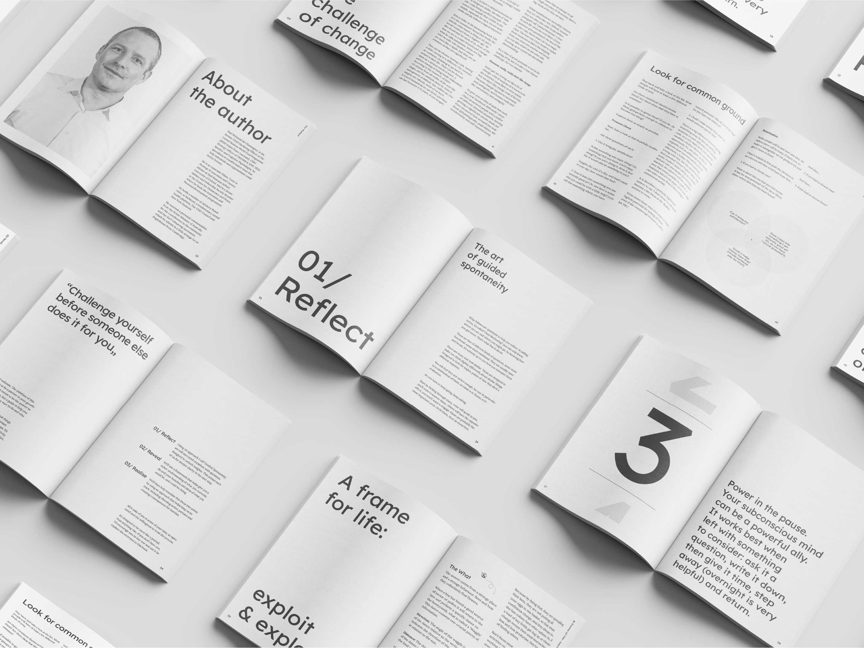Page de sommaire – hiérarchie typographique soignée et structure éditoriale fluide