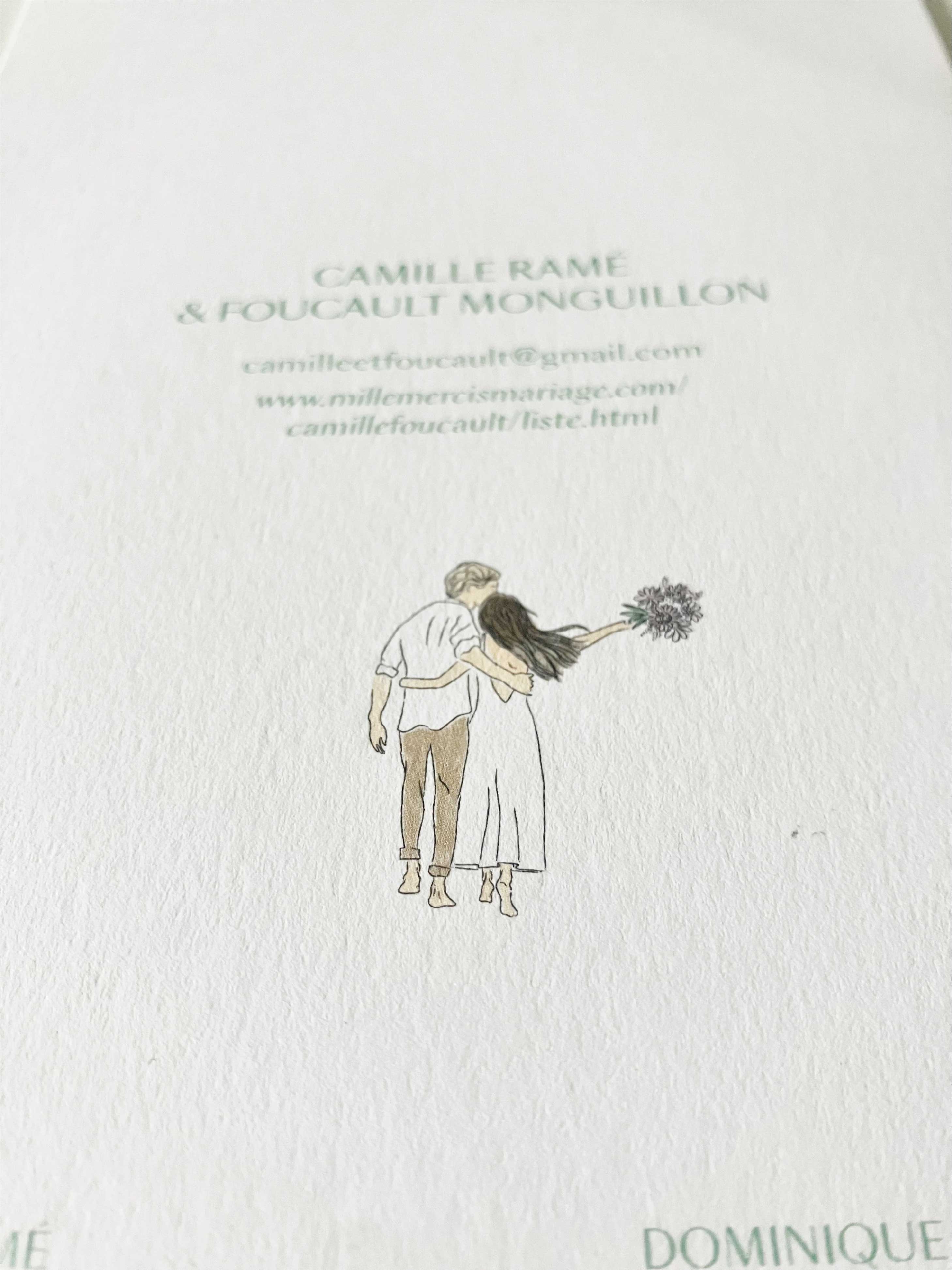 Faire-part de mariage personnalisé – création graphique avec identité visuelle sur-mesure