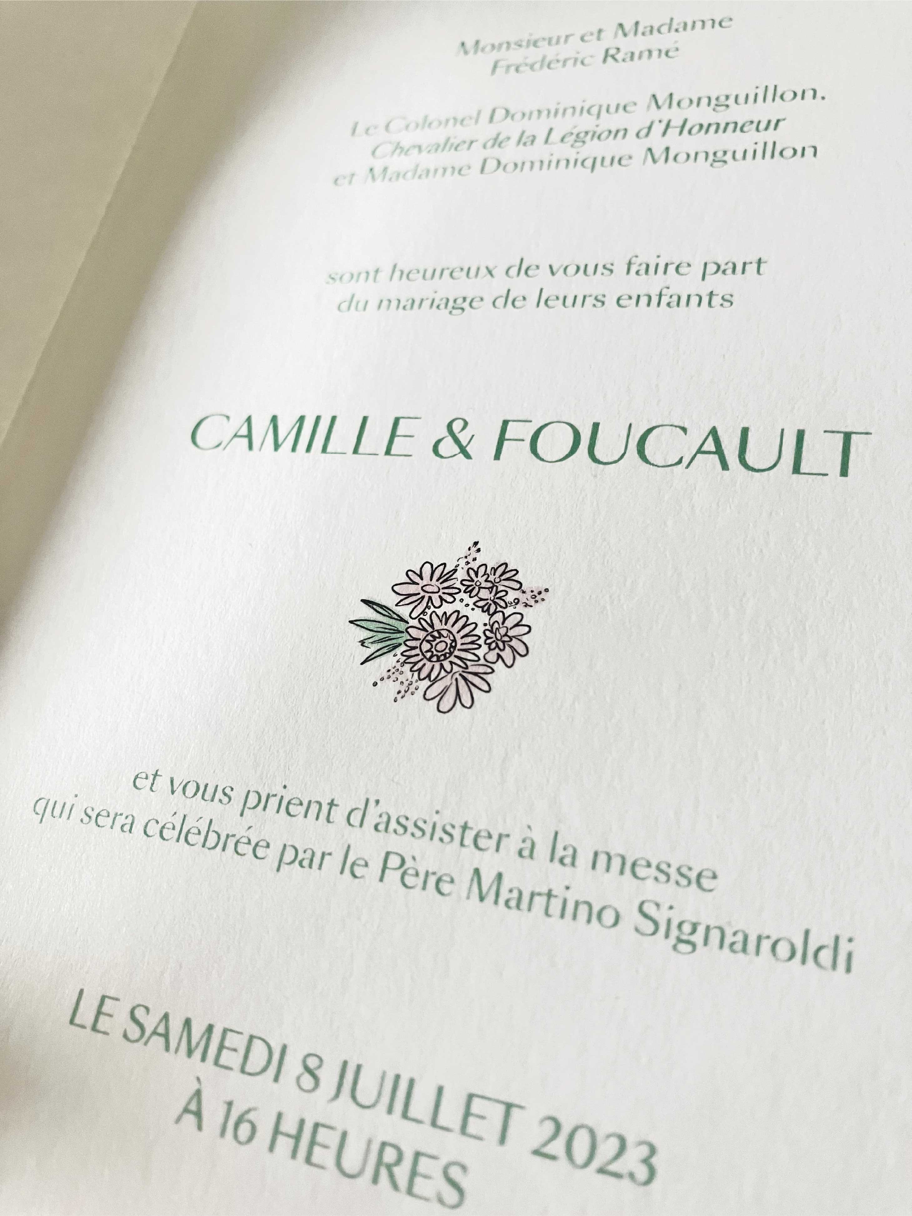 Illustration florale pour faire-part – design romantique et poétique pour impression haut de gamme