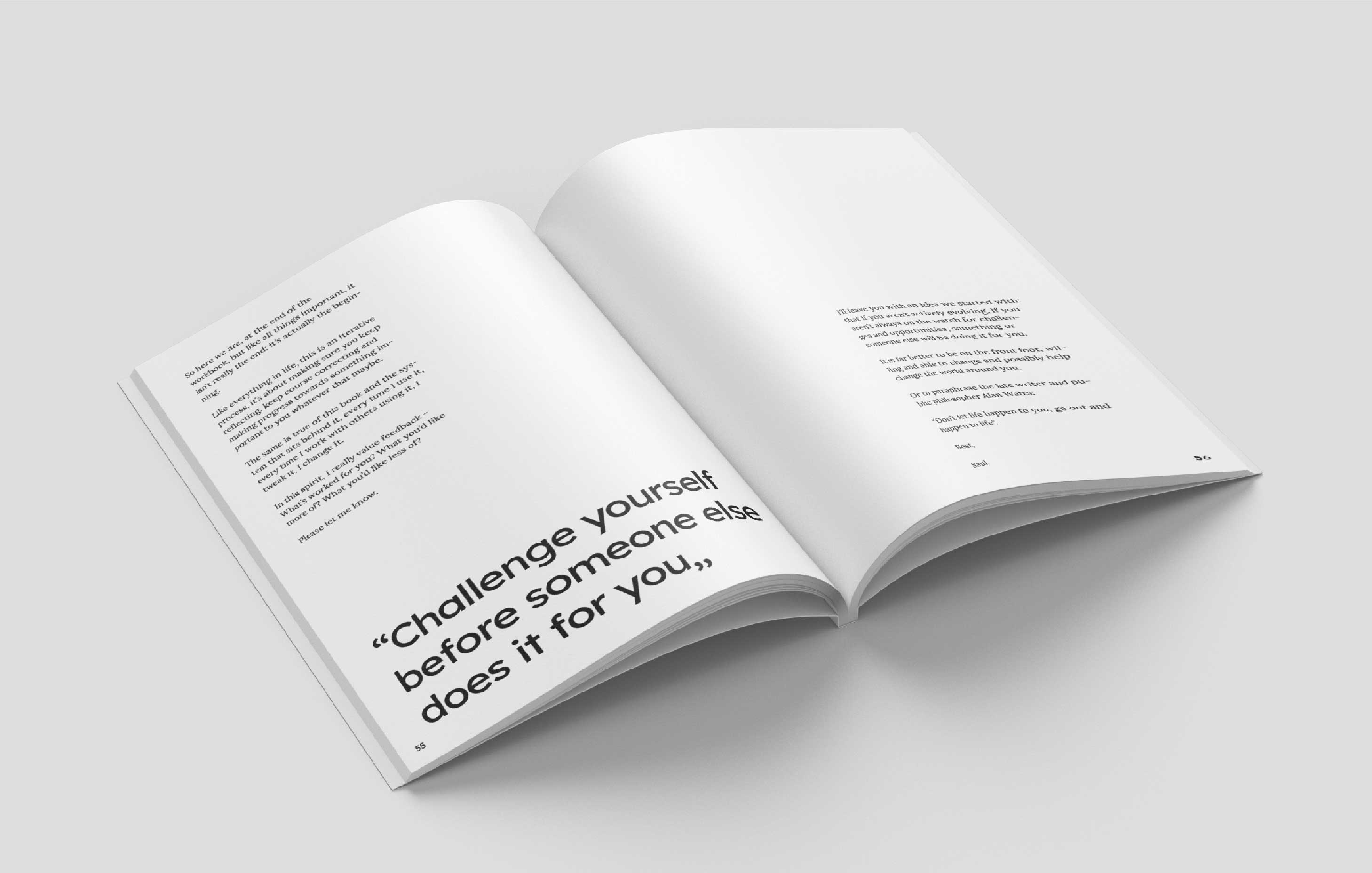 Détail typographique – utilisation cohérente des styles de texte dans un workbook design