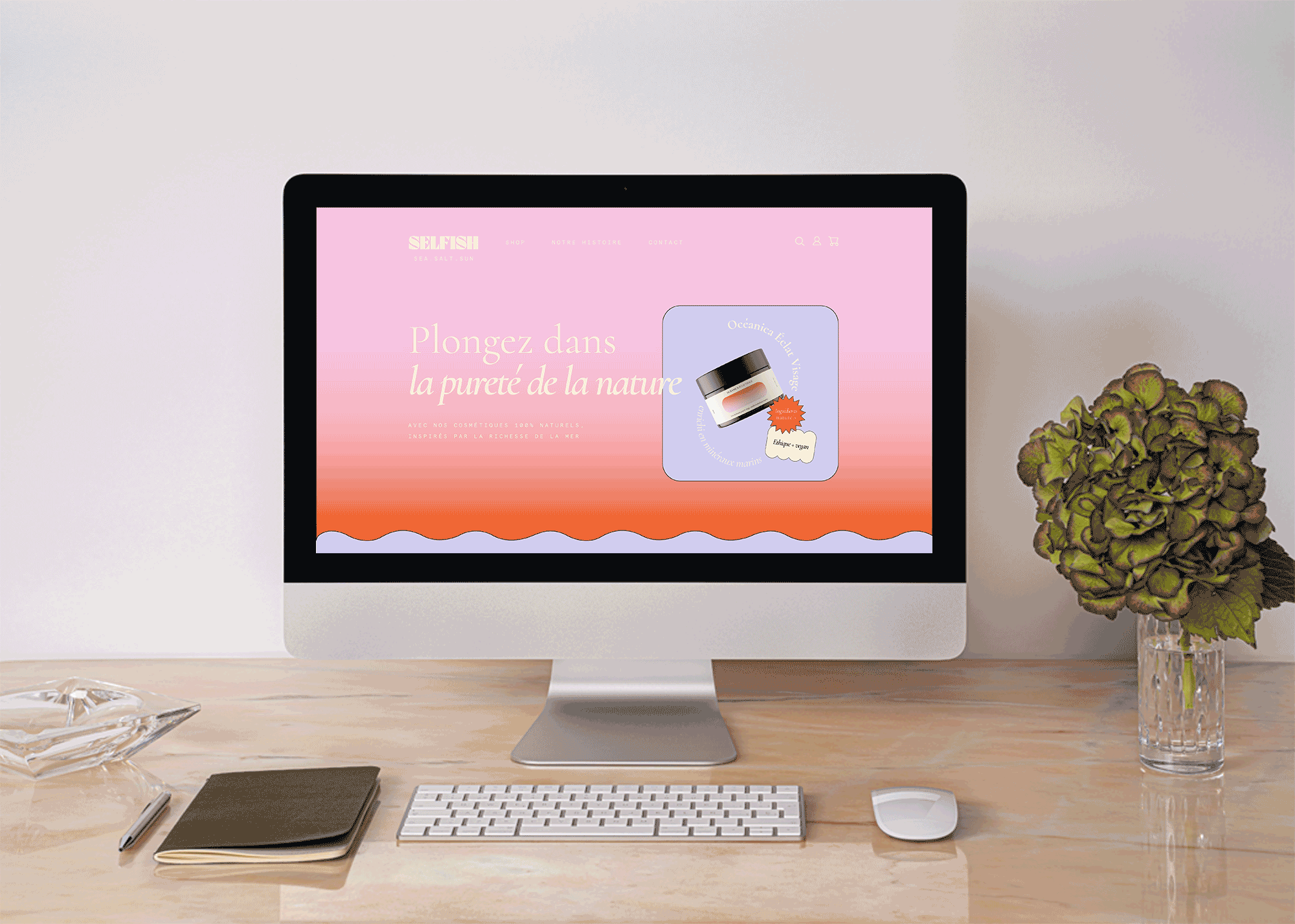 Site internet sur-mesure – design UX/UI responsive et optimisé SEO pour marque créative