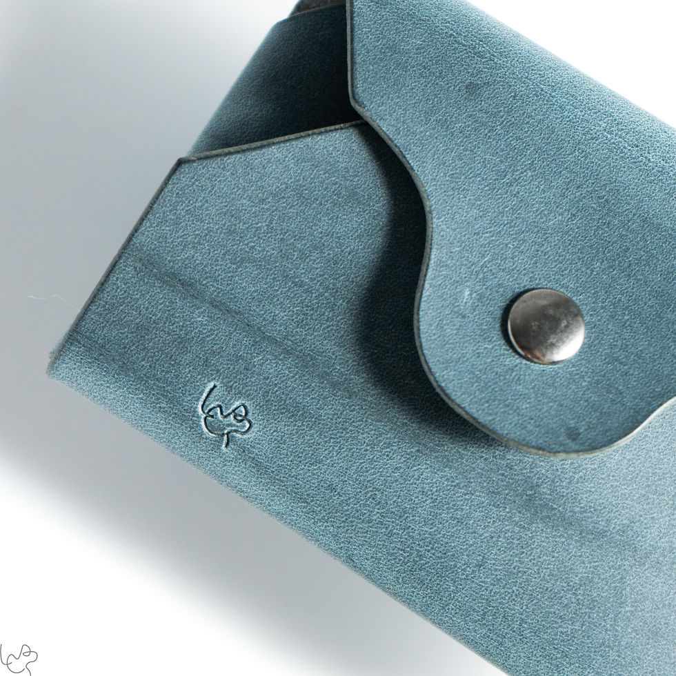 Thumbnail: No.A03/2- Handmade Petrol Blue Card Holder