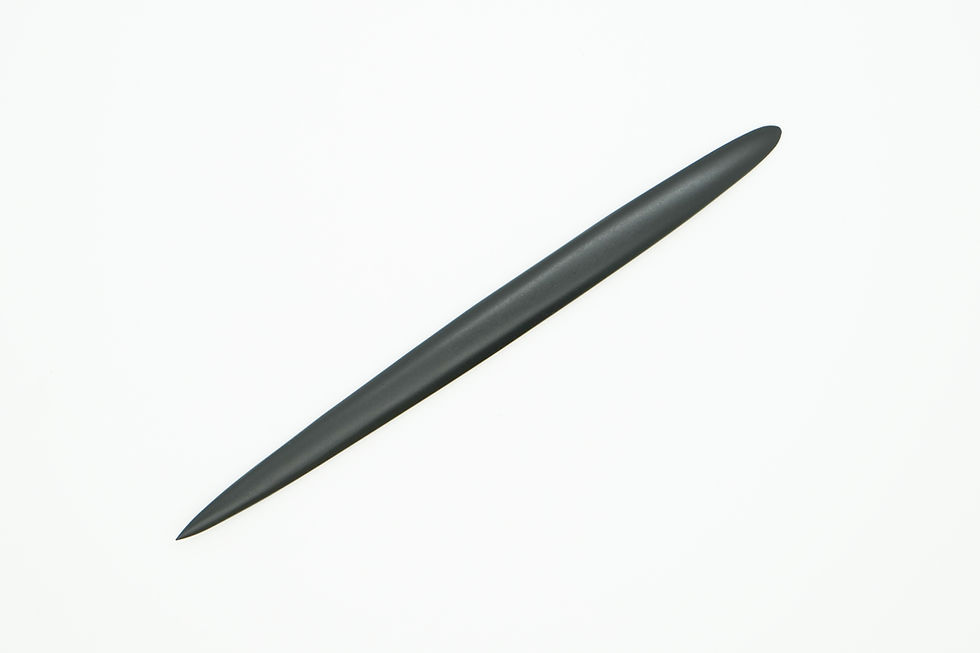Thumbnail: Leather Craft Bone Folder Slim Black Metal Molding Tool