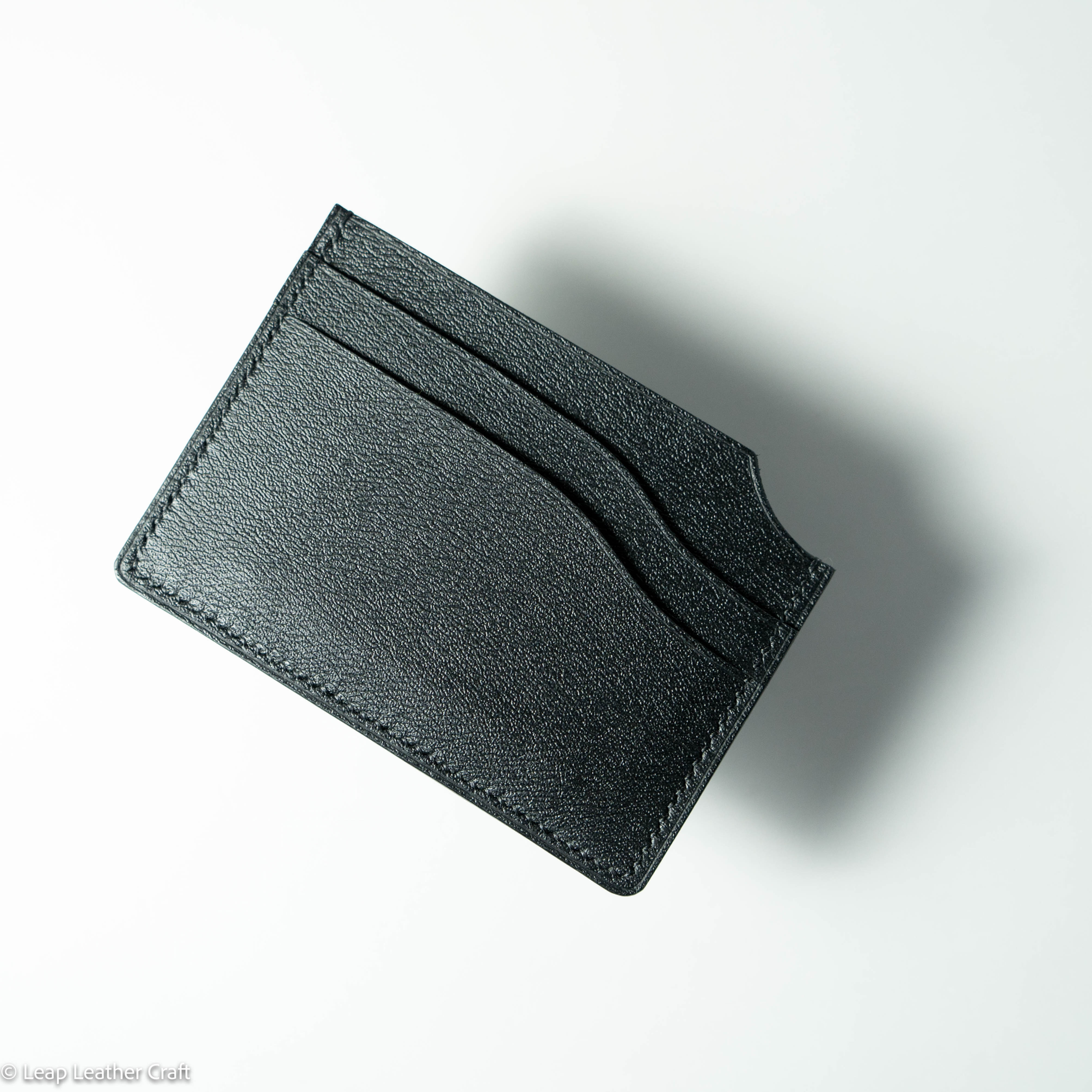 No.A02 - Handmade Black Leather Card Holder 5 Slots