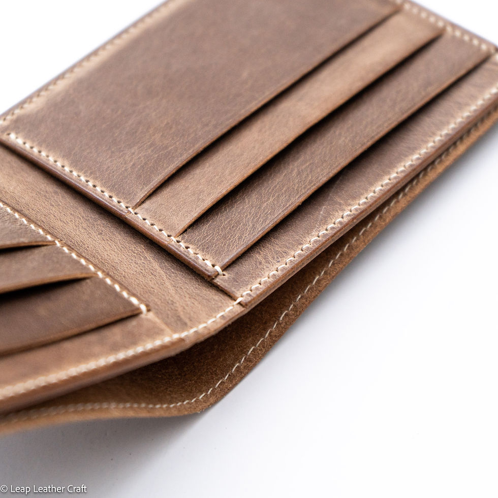 Thumbnail: No.B03 - Handmade Full Grain Military Tan Bifold Wallet