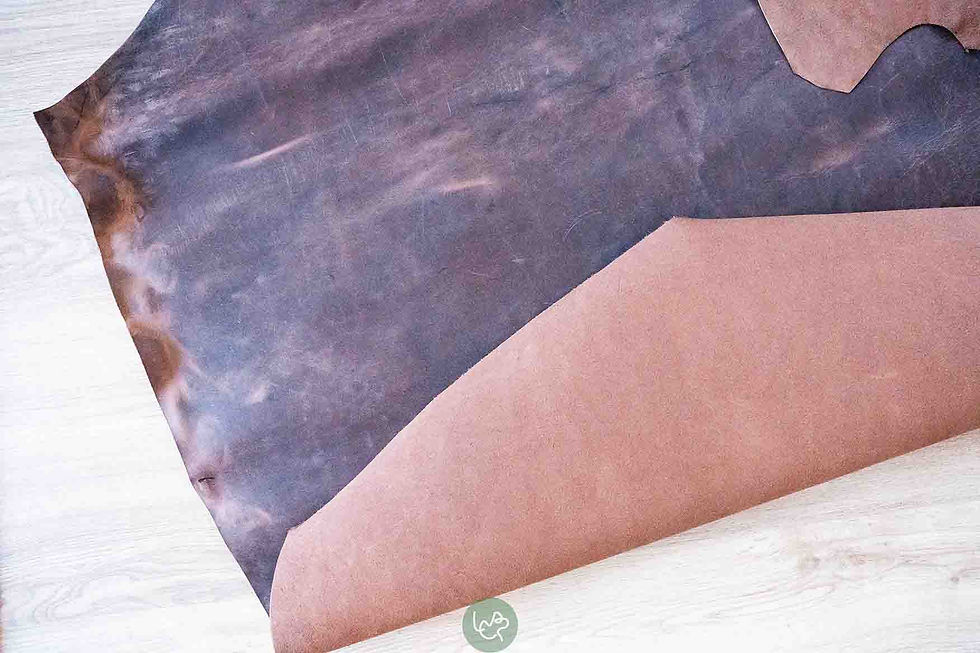Thumbnail: "Crazy Horse" - Waxed & Pull-Up Calfskin Leather - Medium Brown