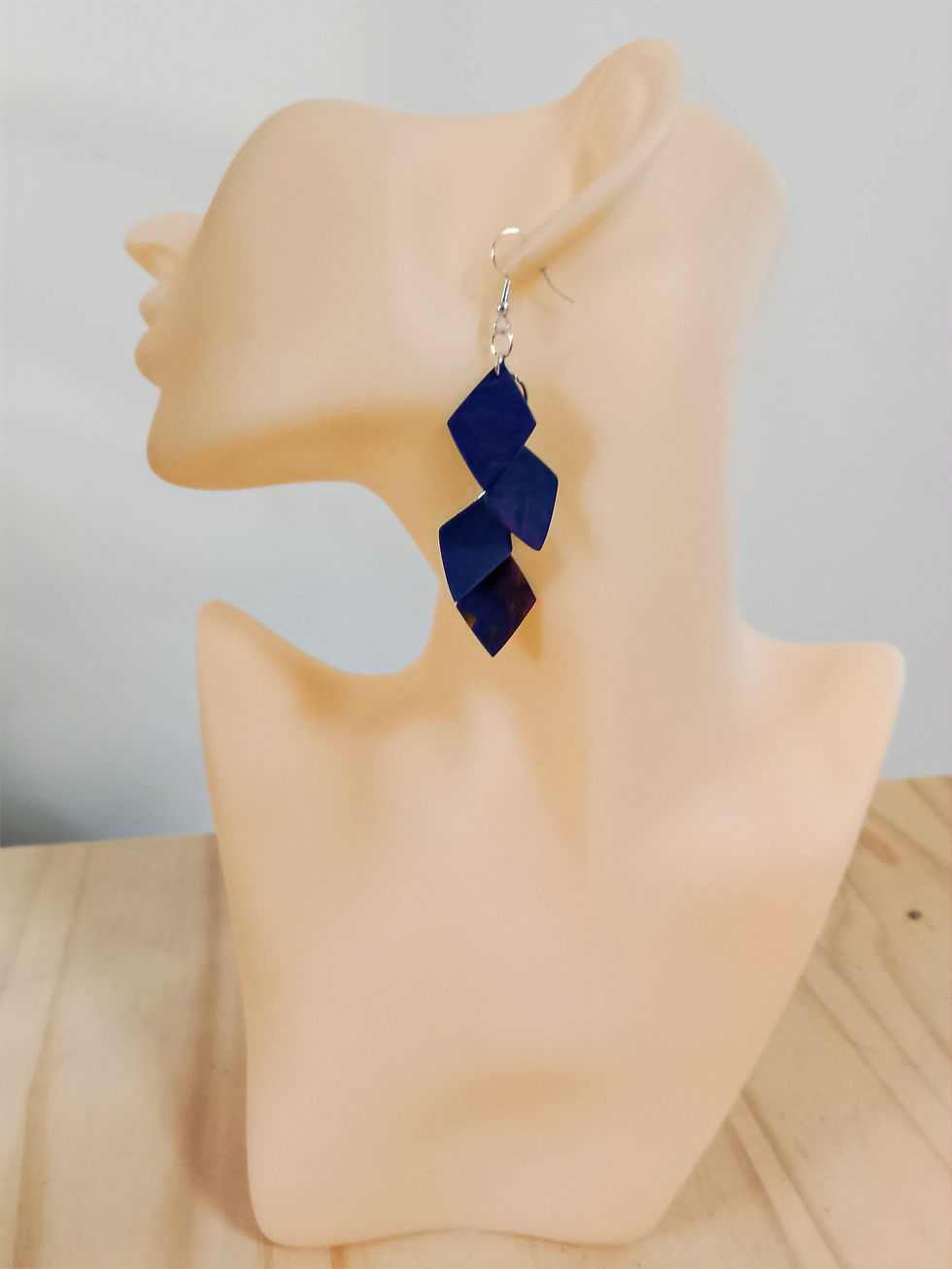 Miniature : boucles d'oreilles losange violet rose