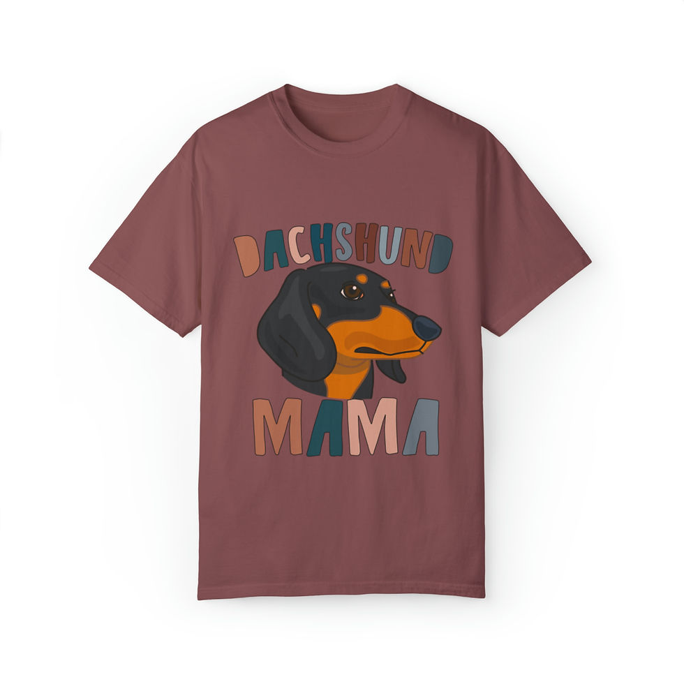 Thumbnail: Dachshund Mama Unisex Garment-Dyed T-shirt