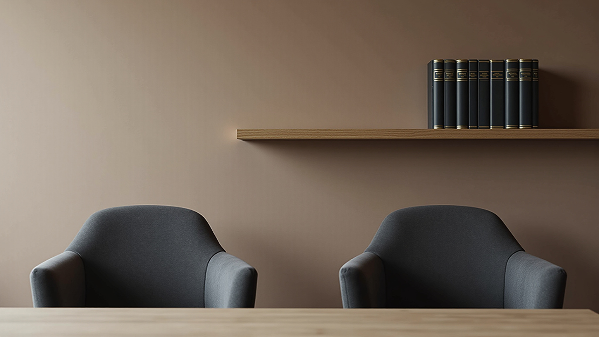 Duas poltronas e estante com livros