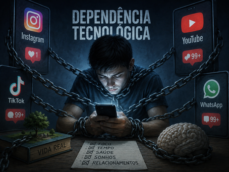 garoto preso, acorrentado ao seu celular