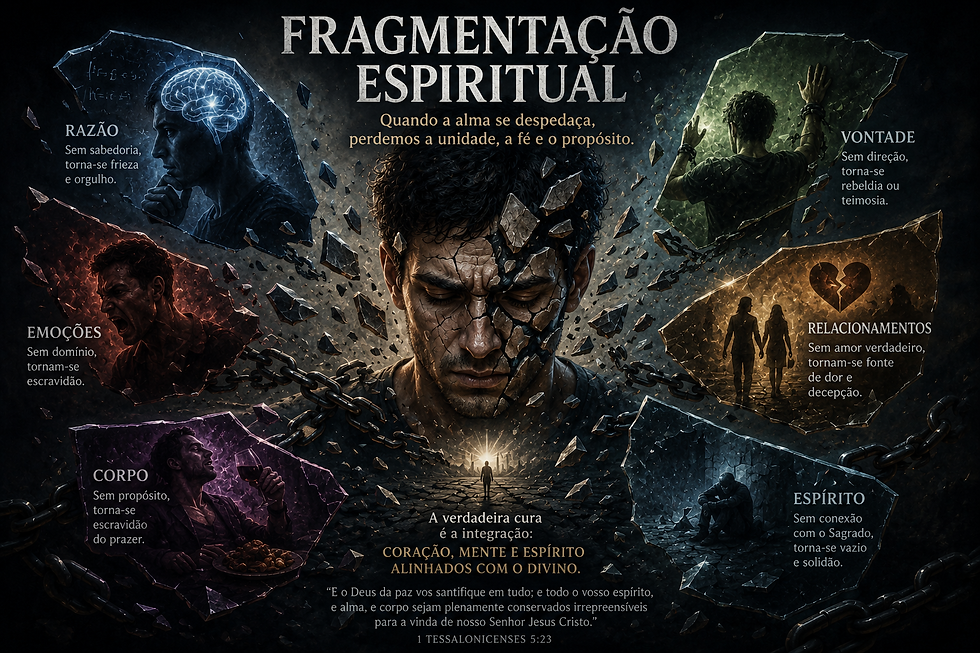 HOMEM SE DESFRAGMENTANDO, EMOÇÕESS, ESPIRITO,CORPO.