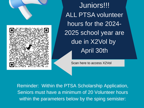 Volunteer Hours due by April 30th!