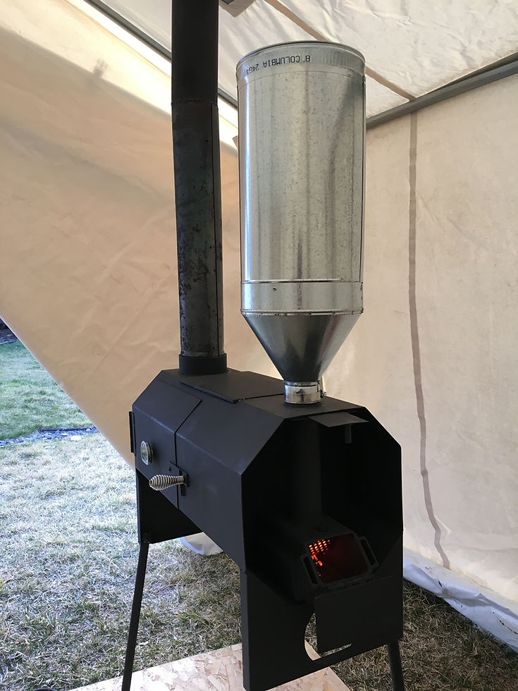 Thumbnail: Gravity feed pellet stove with oven and cook top