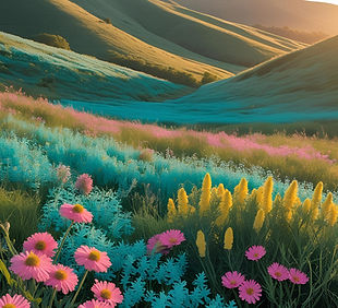 Echte Blumenwiese, türkis, pink und gelb.jpeg