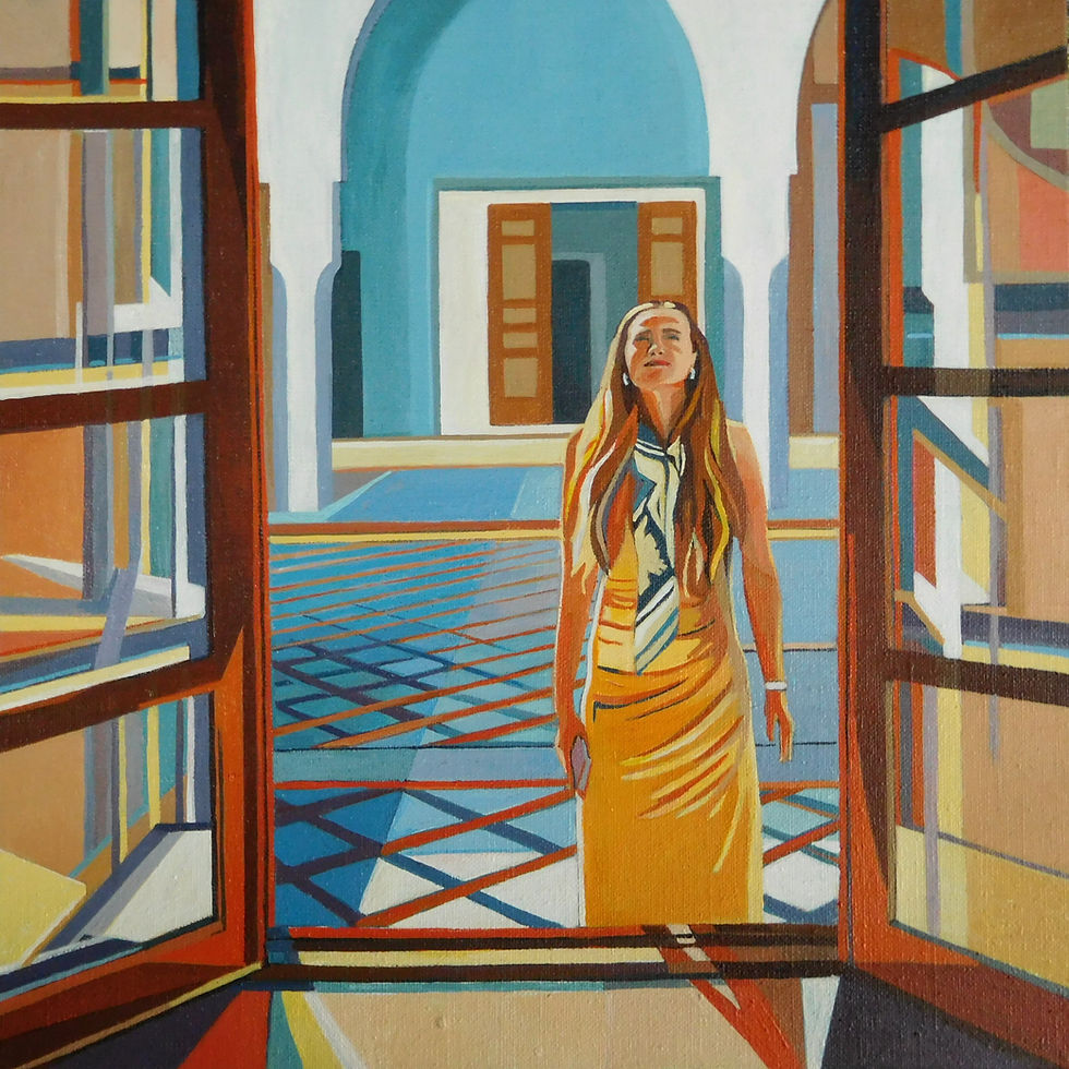 Sunlit Girl at the Riad - SOLD